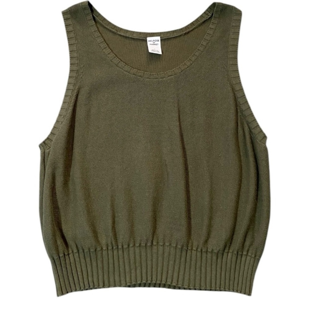 Olive Green Sleeveless Knit Top